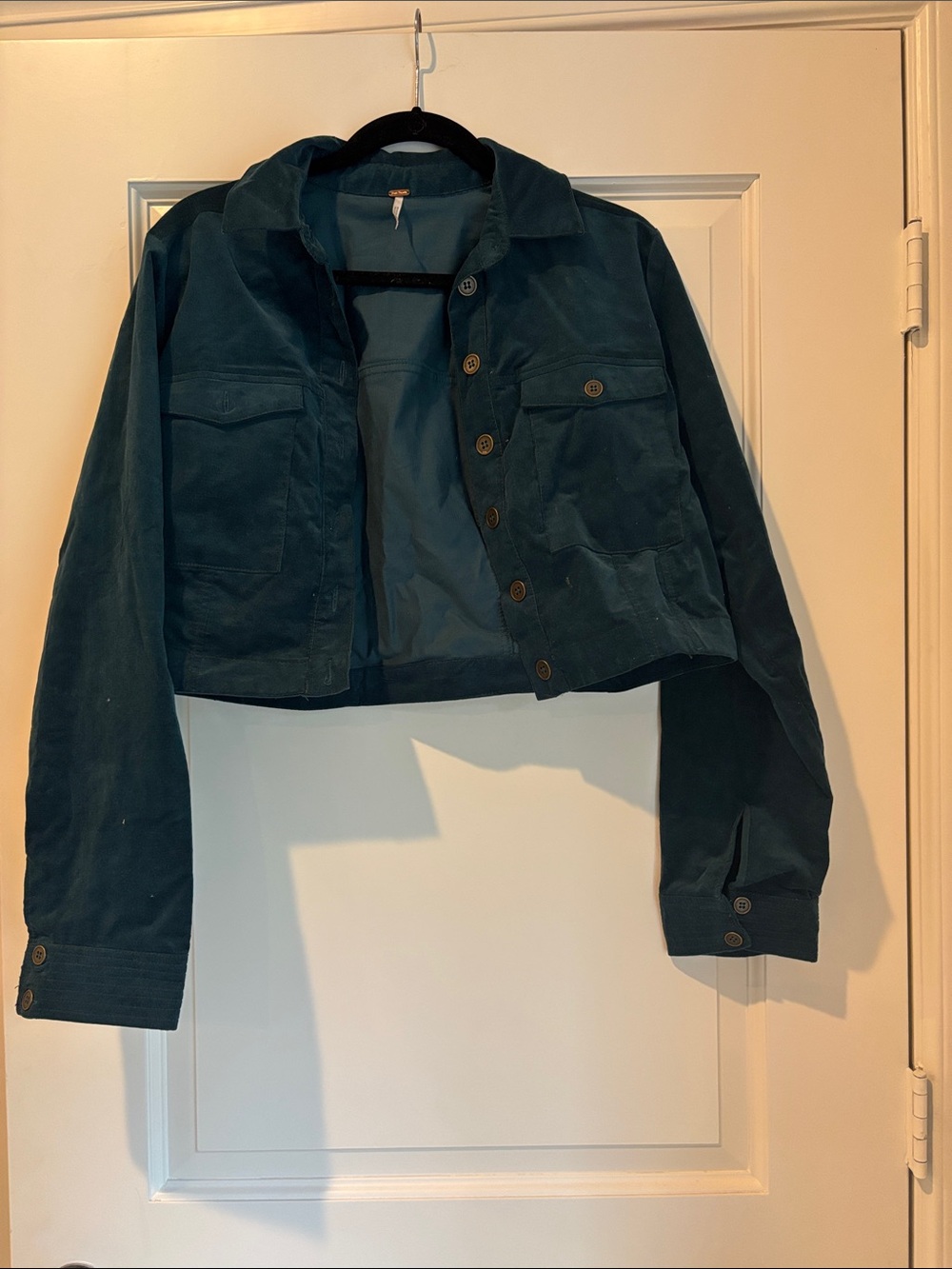 Free People Dark Teal Corduroy Jacket, Size 6